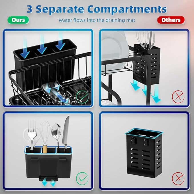 Dish Drying Rack, Stainless Steel-Dish Rack, Dish Racks for Kitchen Counter