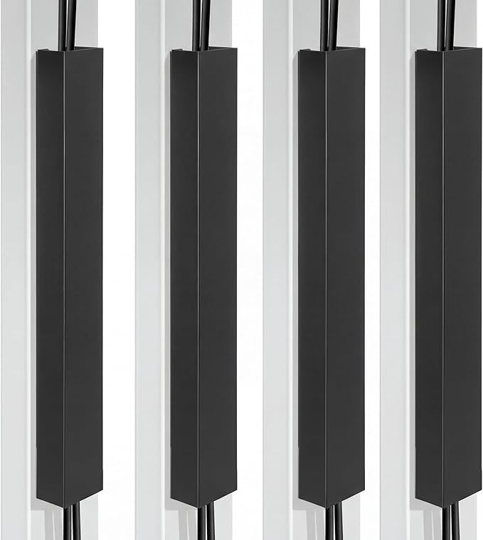 Blulu 4 Pack Steel Magnetic 14 Inch Cable Management Channel for Under Desk Leg Vertical Wire Hider Cover Cable Desk Organizer No Drill Cord Organizer Cord Hider Management for Home Office (Black)