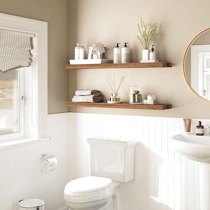 Floating Shelves for Wall, Rustic Brown BF100BJP201G2