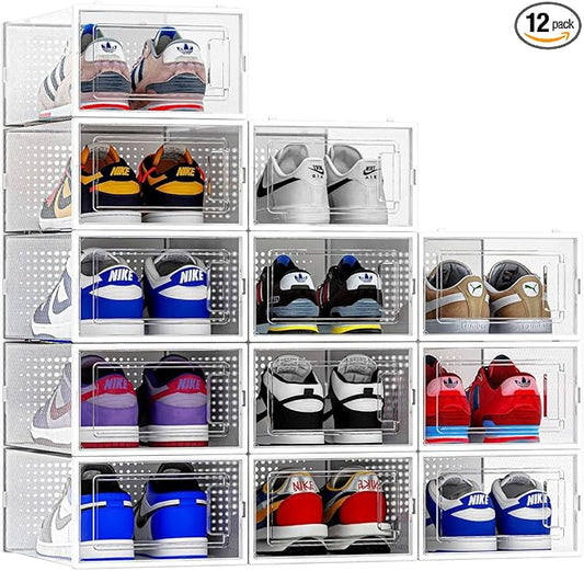 12 Pack Shoe Organizer Storage Bins