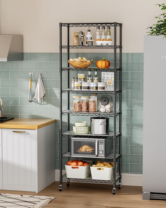 Golpart 8 Tier Adjustable Storage Shelves Heavy Duty Metal Shelf Wire Shelving Unit Organizer Rack for Home Kitchen Office Pantry Room Bathroom Shelving Organizers and Storage Laundry