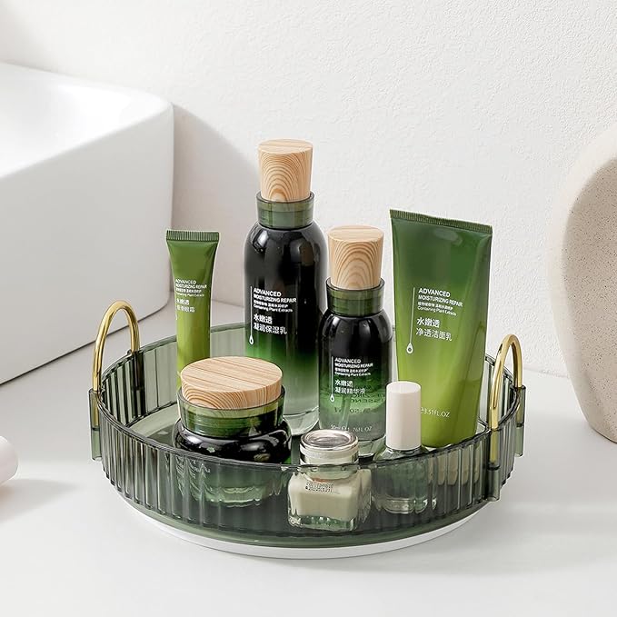 Rotating Makeup Organizer for Vanity, Green