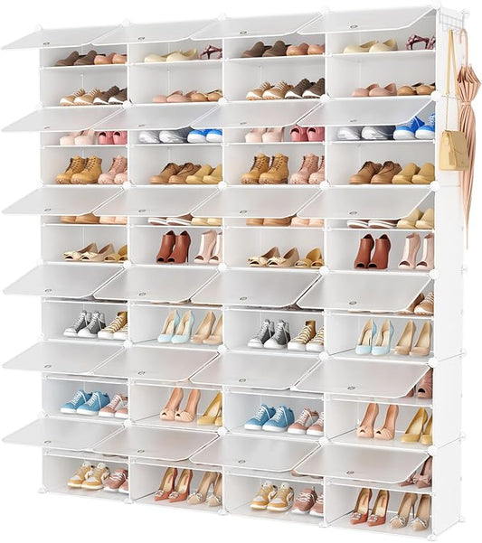 Shoe Rack Organizer 12 Tier Shoe Storage Cabinet with Door 96 Pair Tall Shoes