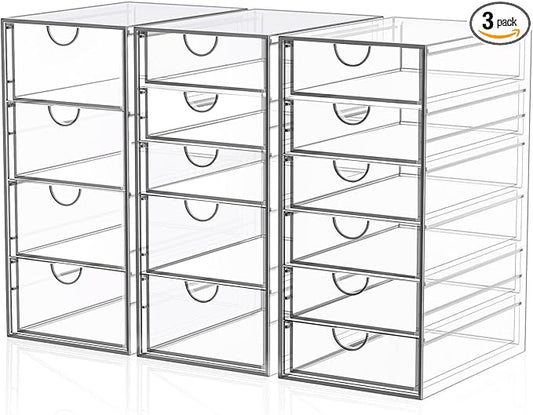 Acrylic 3 Pack Desk Organizers and Accessories