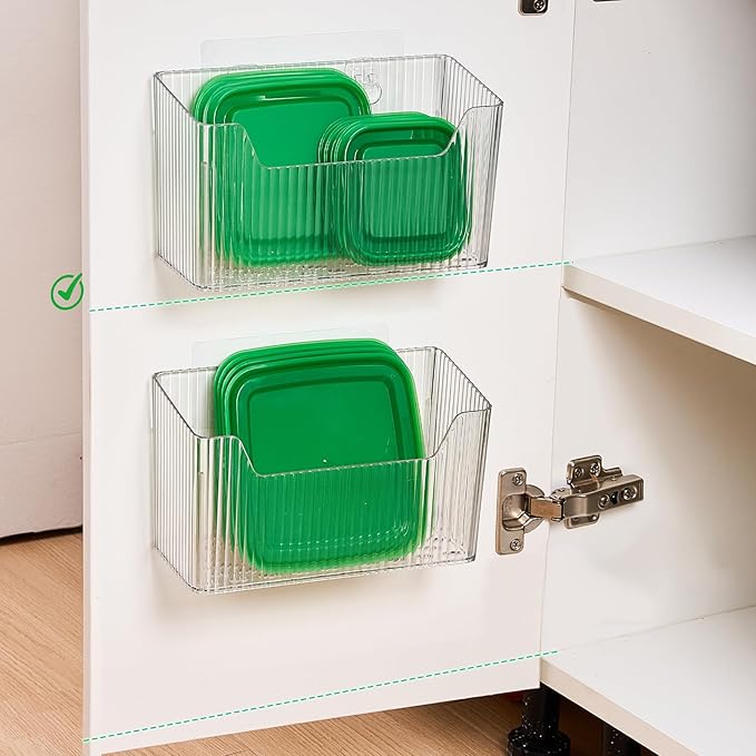 Sinnsally 2 Pack Cabinet Door Organizer, Clear White