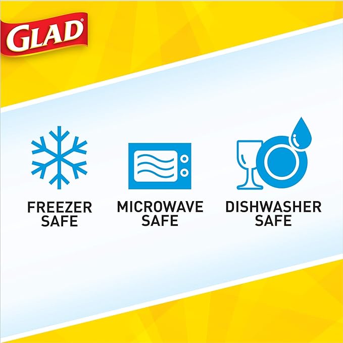 Glad GladWare Mini Round Food Storage Containers with Lids, 12 Pack