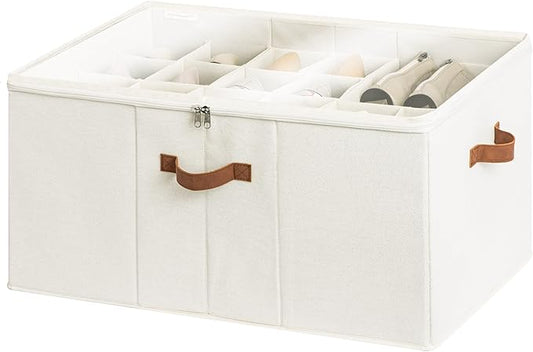 Shoe Organizer for Closet, Fits up to 24 Pairs, Beige
