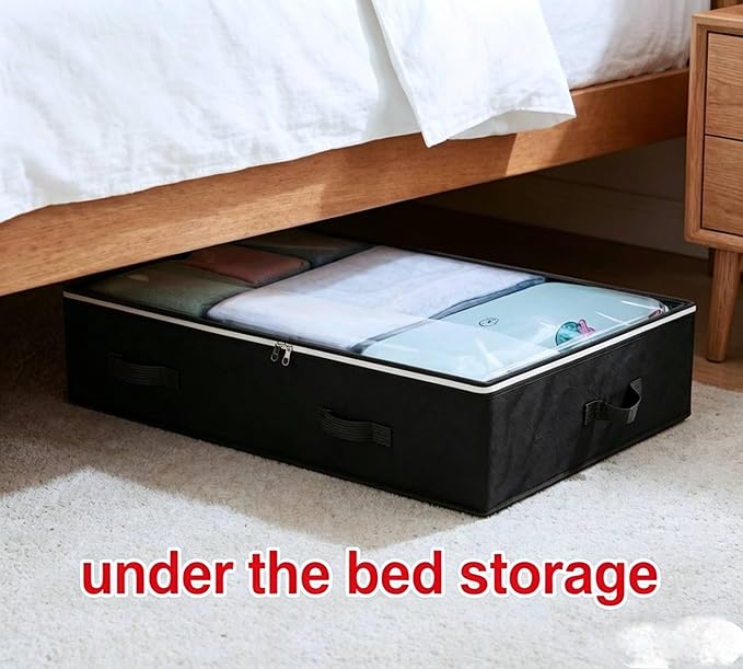 4 Pack Under Bed Storage, Black
