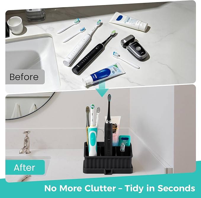 Silicone Toothbrush Holders for Bathrooms, Black