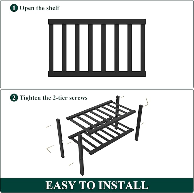 Smiry Bamboo Shoe Rack for Closet, 2 Tier Small Wooden Shoe Organizer, Stackable Wood Shoe Storage Shelf for Entryway, 14 Vertical Slats, One-piece Heavy-Duty Legs, 17.32"x11.02"x12.99", Black