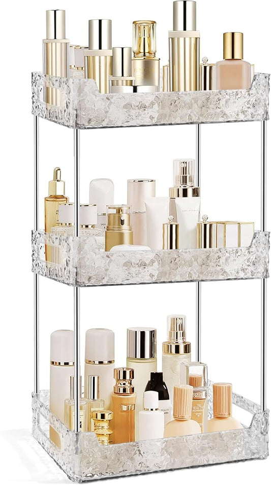 3-Tier Bathroom Counter Organizer Countertop Storage, Clear