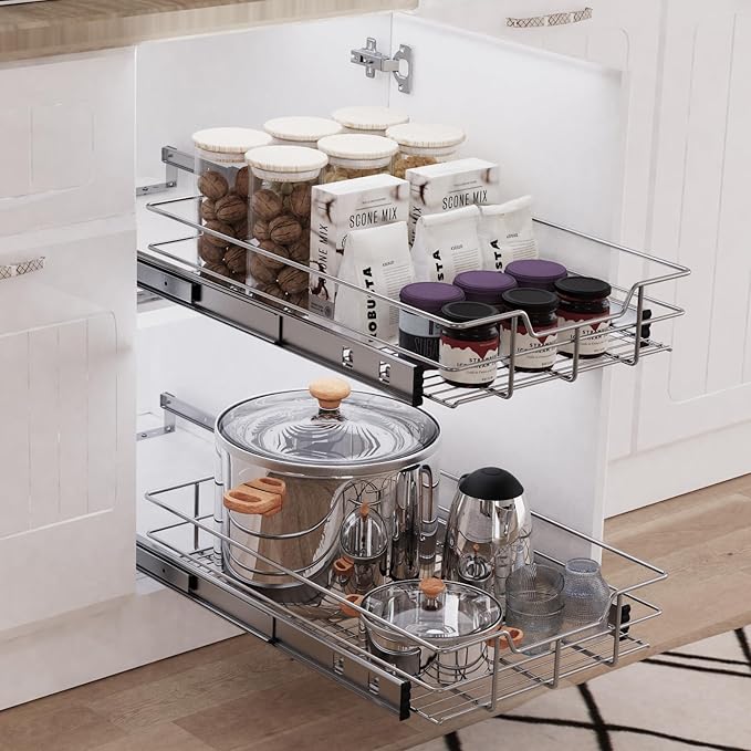 Pull Out Cabinet Organizer 11" W X 17" D