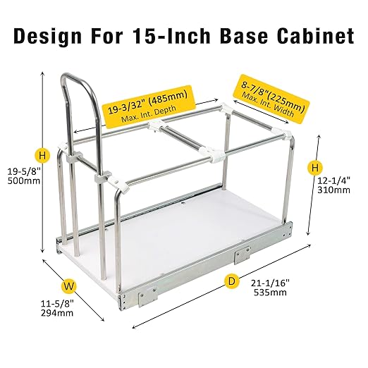 Pull Out Trash Can Rack for Cabinet Kitchen