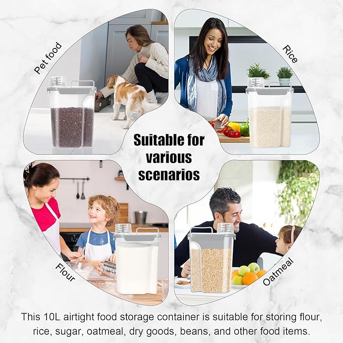 10-13 Lbs Upgrade Capacity Dog Cat Food Storage Container, Gray
