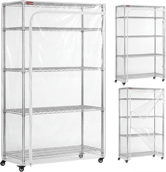 Clear PVC Wire Rack Cover, 36" W x 18" D x 72" H