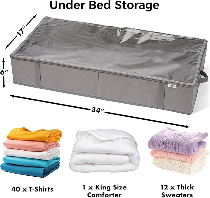 Closet Organizers and Storage, Grey, 4 Pack
