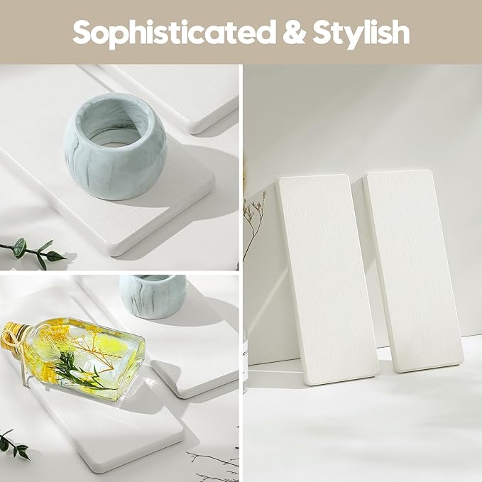 2PCS White Water Absorbing Diatomite Stone Drying Soap Dish Sink Vanity Tray