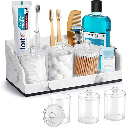 Bathroom Counter Organizer with 3PCS Qtip Holder