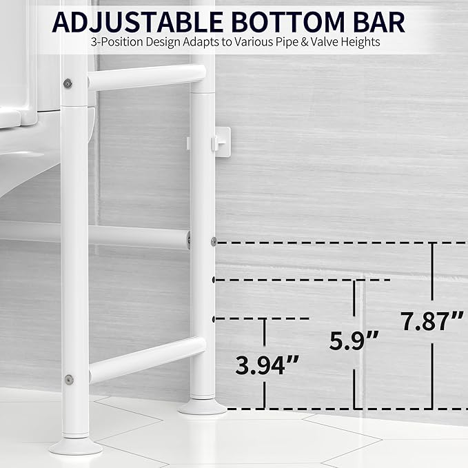 3-Tier Over The Toilet Storage, Freestanding Metal Bathroom Shelves, Space Saver Above The Over Toilet Storage Shelf for Bathroom (White)