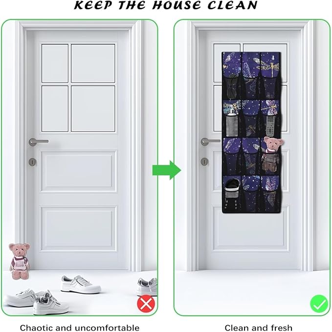 Glowing Dragonfly Over Door Hanging Organizer