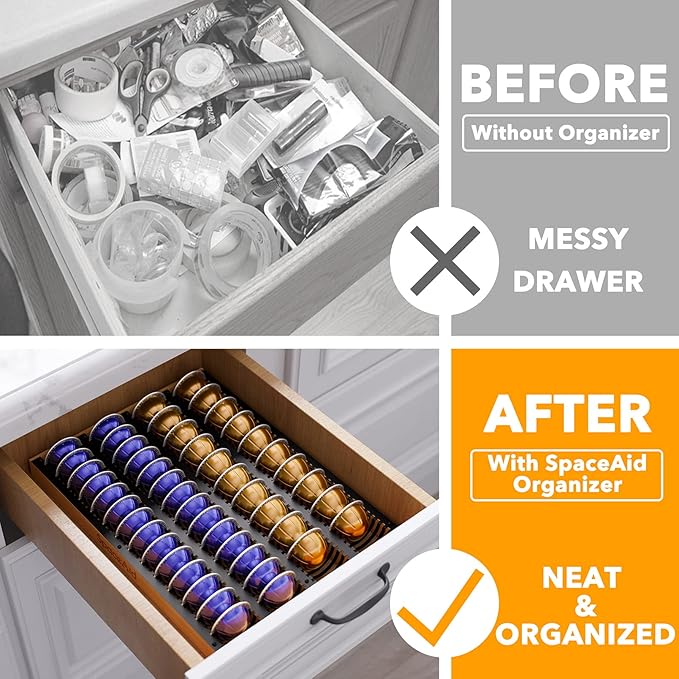 Coffee Pod Holder Drawer Organizer for Nespresso Vertuo Capsule