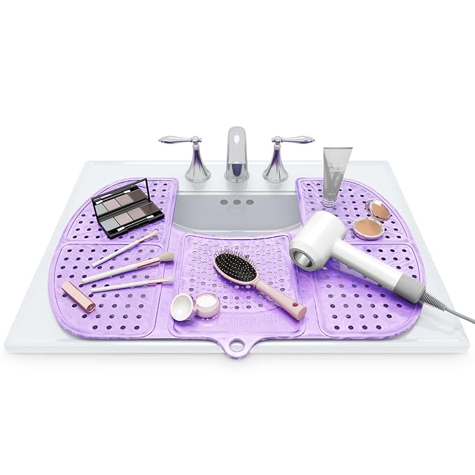 Sink Topper Bathroom Counter Cover & Storage Saver, Large - Lavender