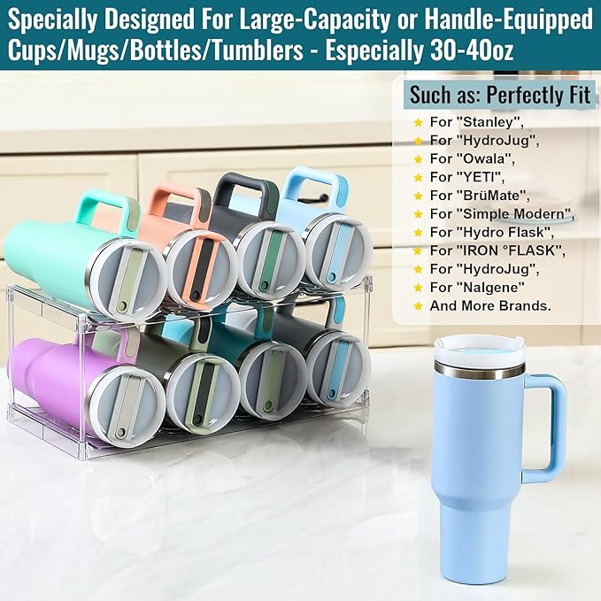 Design for Stanley 40 OZ & Large Bottles & Tumblers with Handle, 2 Tier Hold 8