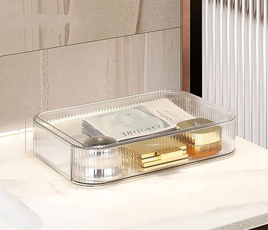Stackable Clear Plastic Organizer Drawer, Organize Eyeshadow Palettes, Cosmetics