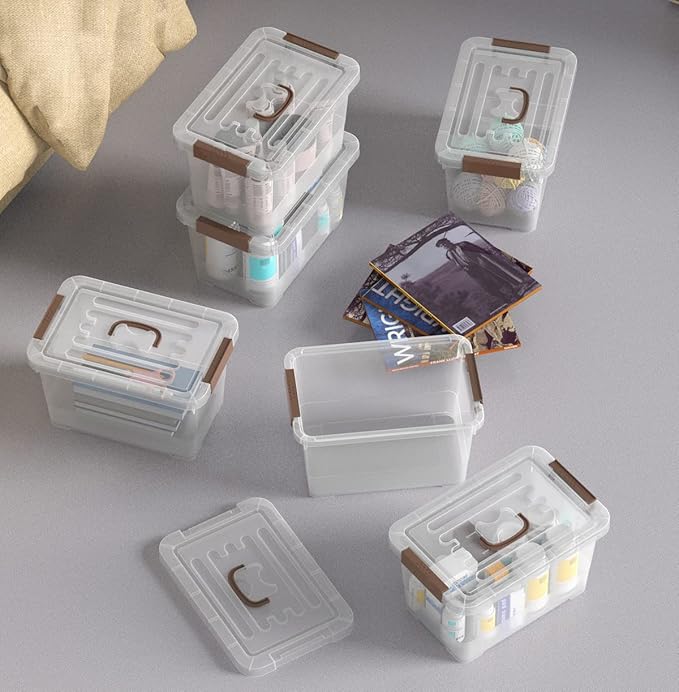 6-Pack Clear 7 Quart Storage Latch Box/Bins