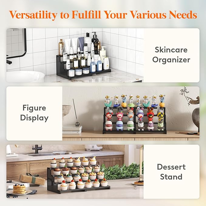 Lifewit Perfume Organizer, Bedroom Decor, Cologne Cupcake Stand, Tool-Free Assembly, Makeup Display Shelf for Vanity Bathroom Counter Storage, Black, 23 cm/9", 1 Pcs