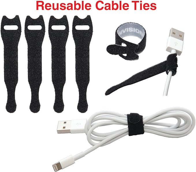 Heaviest Cable Organizer on the Market! Compact and Weighted Desktop Cord Holder and Cable Organizer, Eco-Friendly Silicone, No Bad Smell, Bundled with 4 Reusable Cable Ties! (Red)