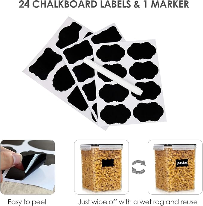 4 PCS Large Food Storage Containers 5.2L / 175oz