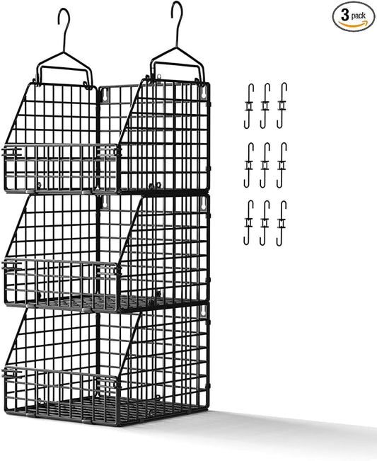 Larger & Deeper Hanging Storage Basket, Closet Organizers and Storage