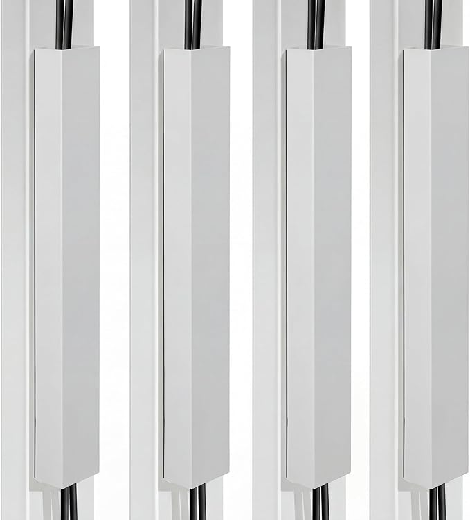 Blulu 4 Pack Steel Magnetic 14 Inch Cable Management Channel for Under Desk Leg Vertical Wire Hider Cover Cable Desk Organizer No Drill Cord Organizer Cord Hider Management for Home Office (White)