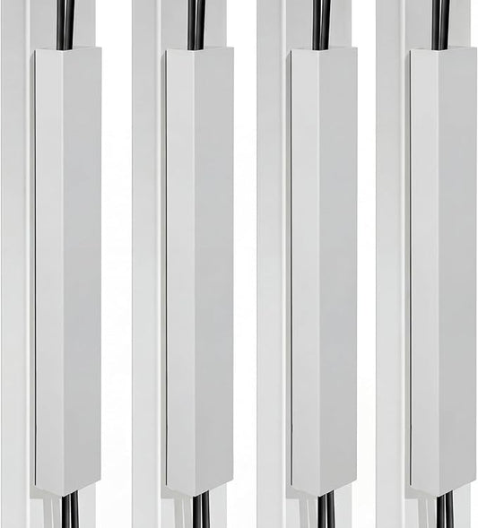 4 Pack Steel Magnetic 14 Inch Cable Management Channel for Under Desk Leg, White