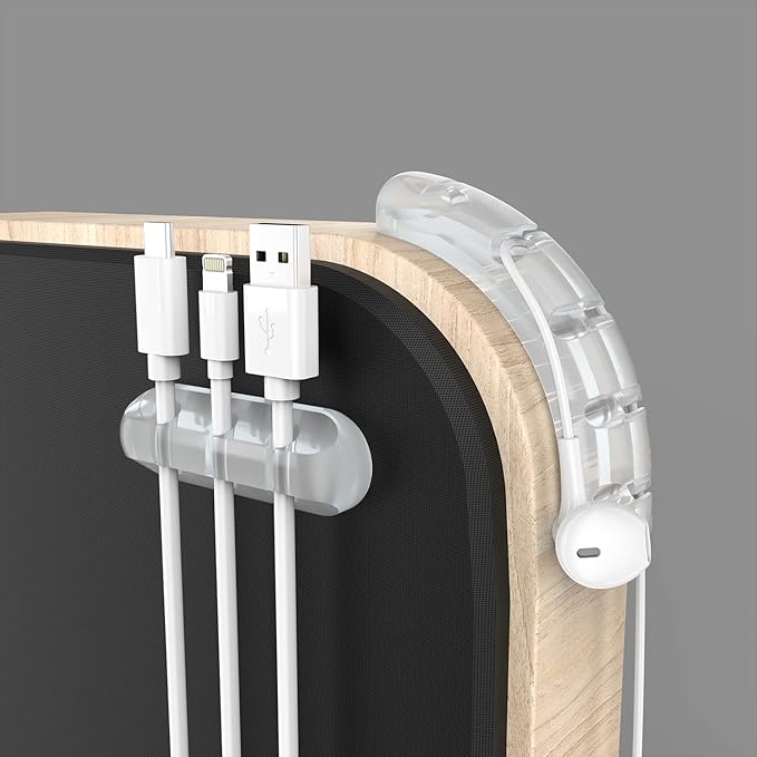 INCHOR Cord Organizer, Clear Cable Organizer Cord Holder, Wire Organizer USB Cable Management Cord Keeper, 3 Packs Cable Clips for Car Home and Office (7, 5, 3 Slots)