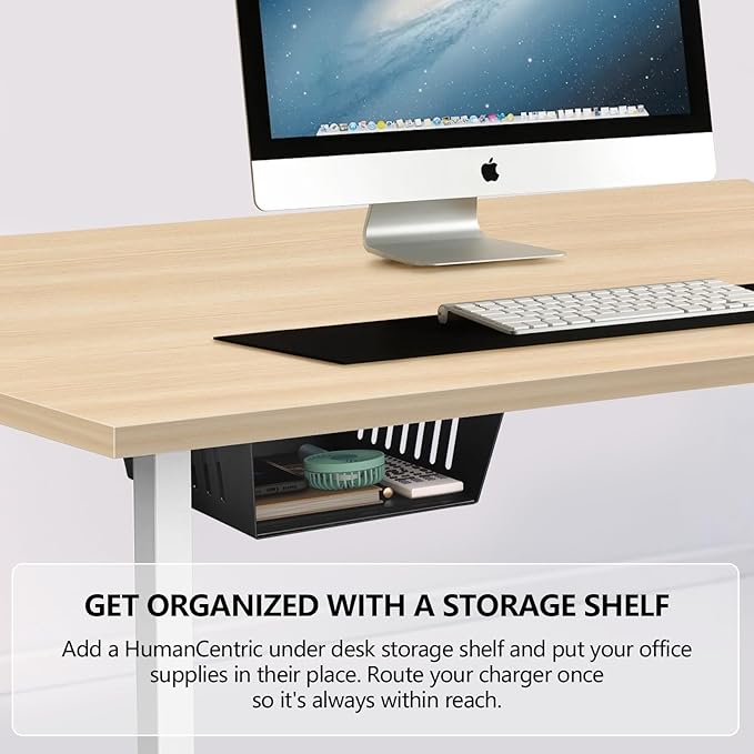 2 Pack Under Desk Shelf - Black Desk Shelf for Office Tables & Workstations（8Inch）