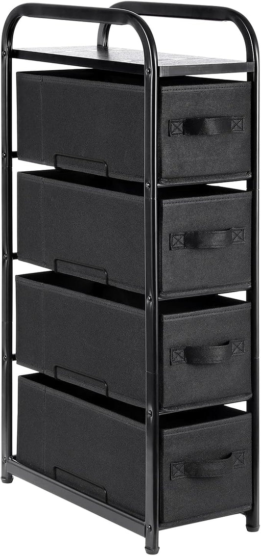 Houser 4 Drawer Narrow Dresser Fabric Storage Tower Vertical Slim Storage Chest