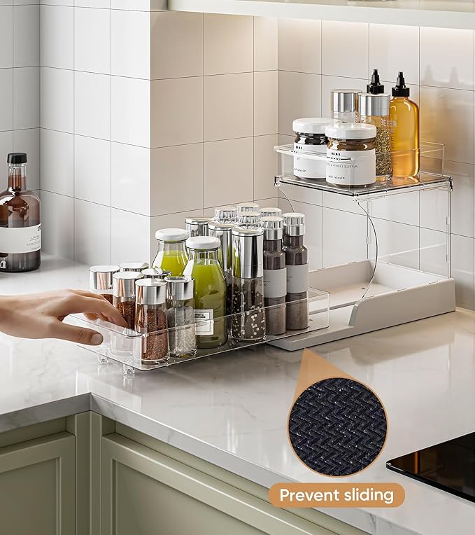 2 Tier Multi-Purpose Office Sliding Organizer Shelf