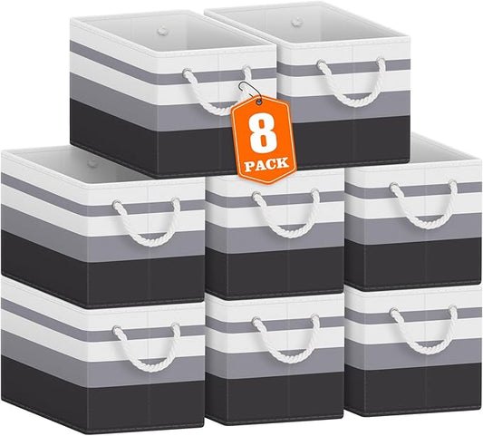 Fab totes Storage Bins 8-Pack, Gradient Grey