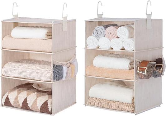 6-Shelf Jumbo Closet Organizers, White & Ivory