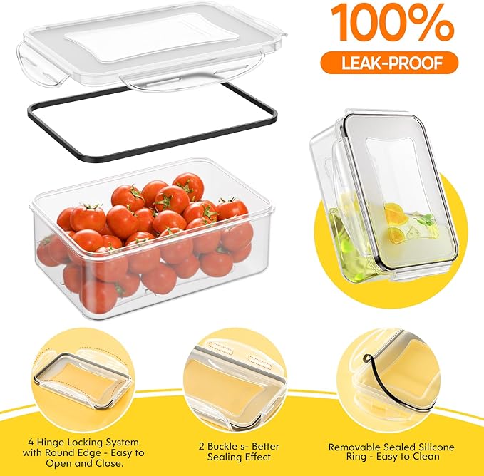 52 PCS Food Storage Containers with Lids Airtight (26 Lids & 26 Containers)
