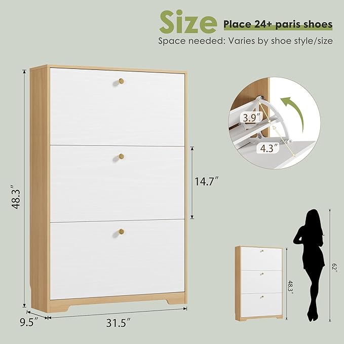 Shoe Storage Cabinet for Entryway, Morden Shoe Cabinet