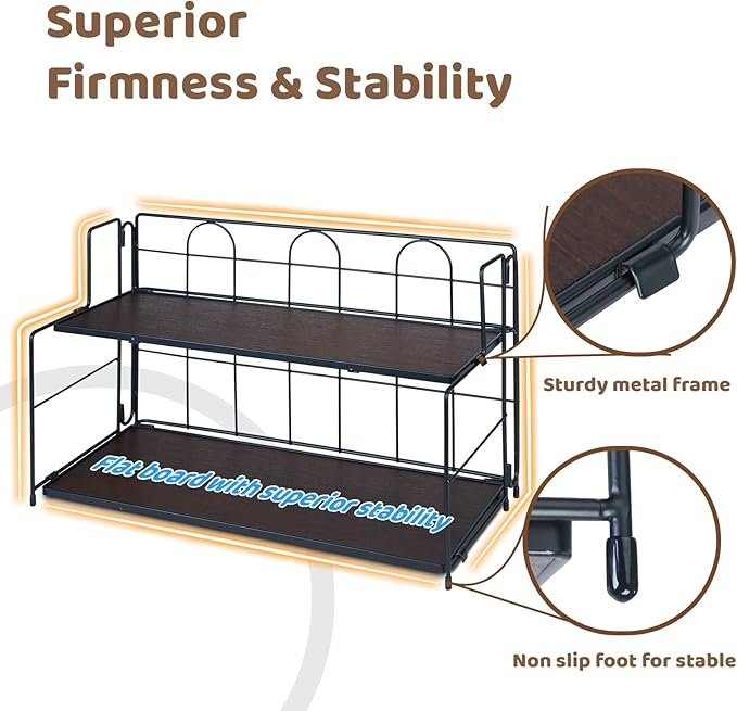Bathroom Counter Organizer 10s Tool-Free Install, Black