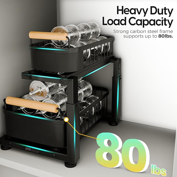 Premium Heavy Duty Carbon Steel Under Sink Organizer