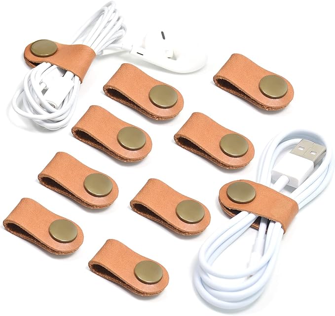 CAILLU Cord Organizer,Cord Keeper,Cable Organizer USB Holder,Cable Management,Cable Straps,Earbud case,wrap Headset Winder,Phone Earphone Clips Ties Stocking Stuffers for Women Men Gifts 10