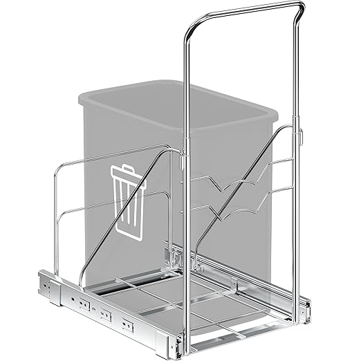 Simple Houseware Pull Out Under Cabinet Sliding Shelf for 7-13 Gallon Trash Can (Trash Can Not Included)