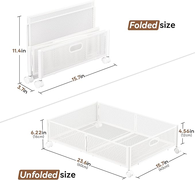Under Bed Storage with wheels, Under the Bed Storage Containers, White