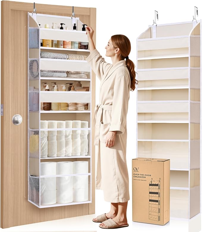 5 Tiers Over the Door Organizer with 10 Mesh Side Pockets