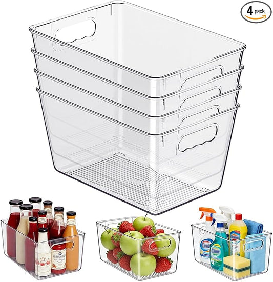Clear Plastic Storage Bins, Home Essentials